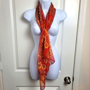 LIANG DIAN Silk Blend Peacock Scarf